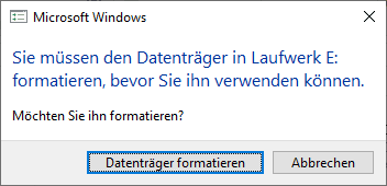 Um die Festplatte im Laufwerk zu verwenden, formatieren Sie sie zuerst Um die Festplatte im Laufwerk zu verwenden, formatieren Sie sie zuerst