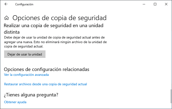 Restaurar archivos desde una copia de seguridad actual Restaurar archivos desde una copia de seguridad actual