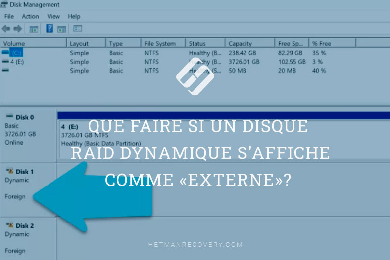 Que faire si un disque RAID dynamique s’affiche comme «externe»?