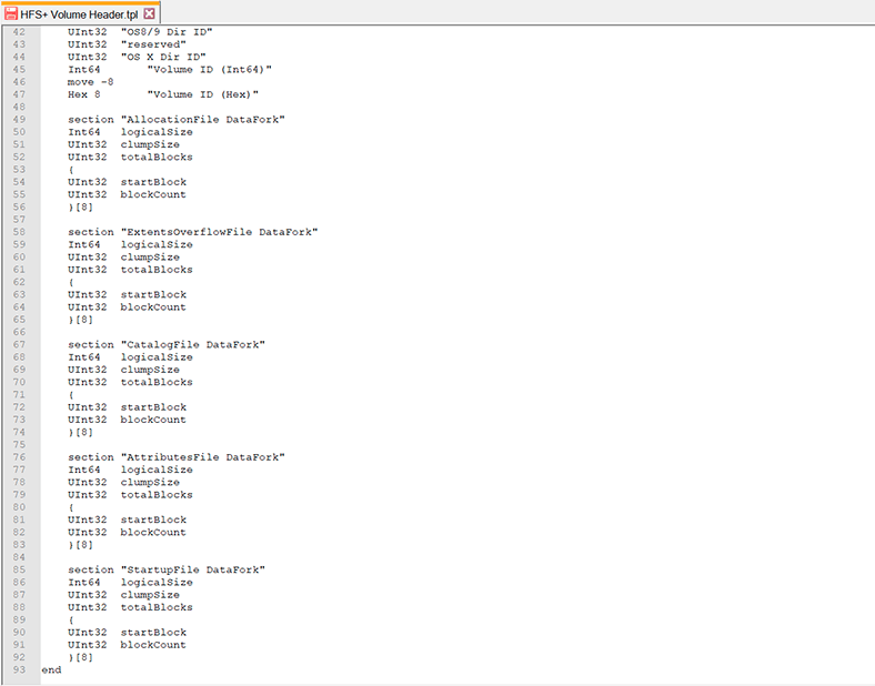 Volume header Volume header