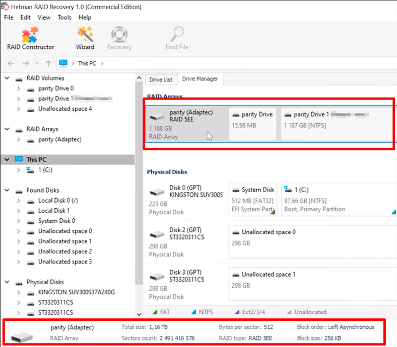 El software de recuperación identifica el tipo de dispositivo de almacenamiento. El software de recuperación identifica el tipo de dispositivo de almacenamiento.