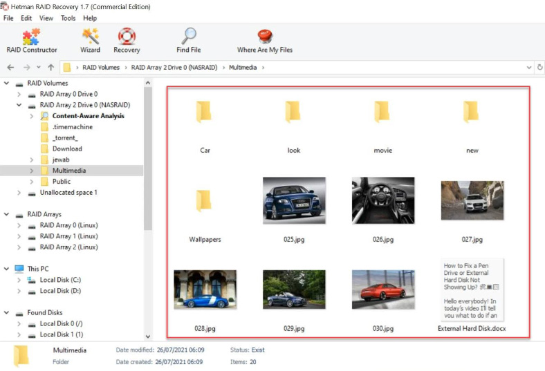 Program odnalazł wszystkie dane, które leżały na nośnikach Program odnalazł wszystkie dane, które leżały na nośnikach