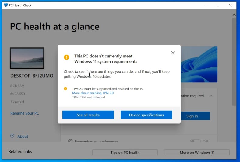  Der Computer erfüllt nicht die Systemanforderungen für Windows 11