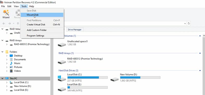 Hetman Partition Recovery. Монтувати диск Hetman Partition Recovery. Монтувати диск