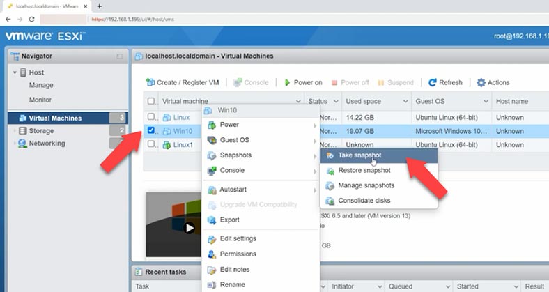 Snapshot – Prendre un Snapshot Snapshot – Prendre un Snapshot