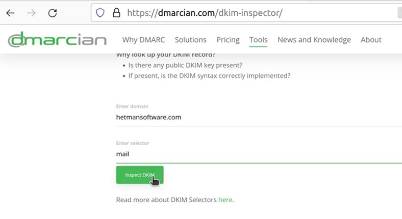 Serviço de verificação DKIM Serviço de verificação DKIM