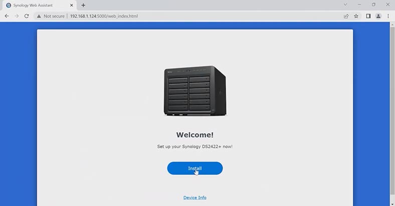 إجراء التثبيت الأولي لنظام التشغيل +Synology NAS DS2422 إجراء التثبيت الأولي لنظام التشغيل +Synology NAS DS2422