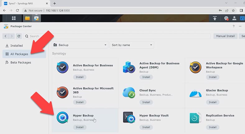 حزمة Hyper Backup حزمة Hyper Backup