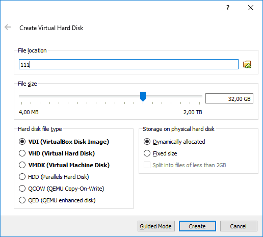 Create Virtual Hard Disk Create Virtual Hard Disk