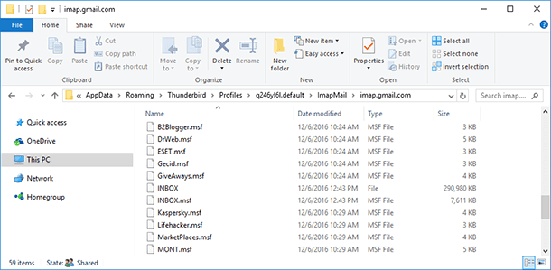 Mail and ImapMail folders Mail and ImapMail folders
