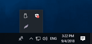 Windows Defender icon in the System Tray will show a red circle Windows Defender icon in the System Tray will show a red circle