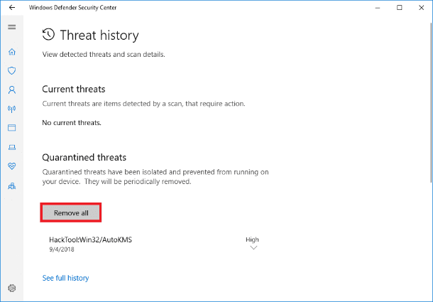 Threat history Threat history
