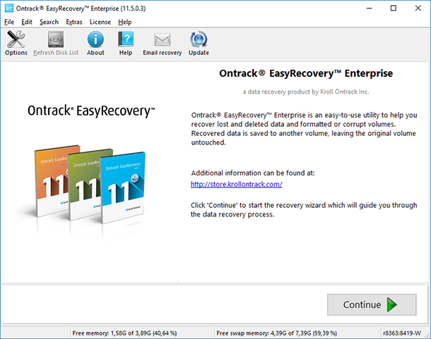 Ontrack EasyRecovery. Okno startowe Ontrack EasyRecovery. Okno startowe